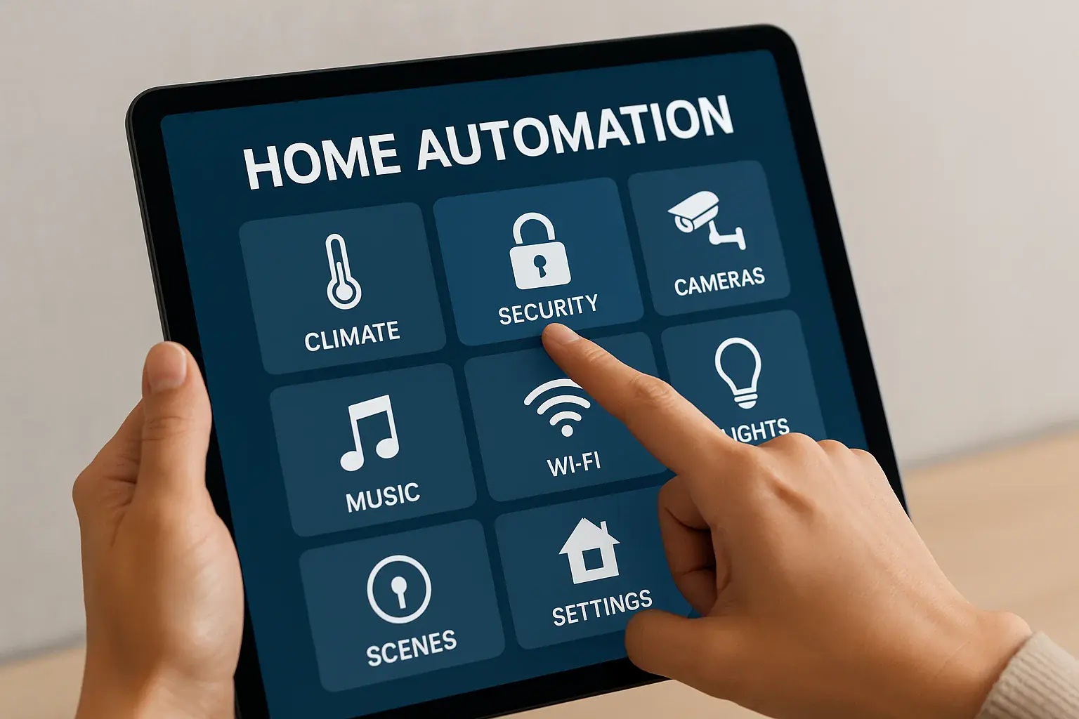 Sistema de domótica y automatización del hogar con panel de control central